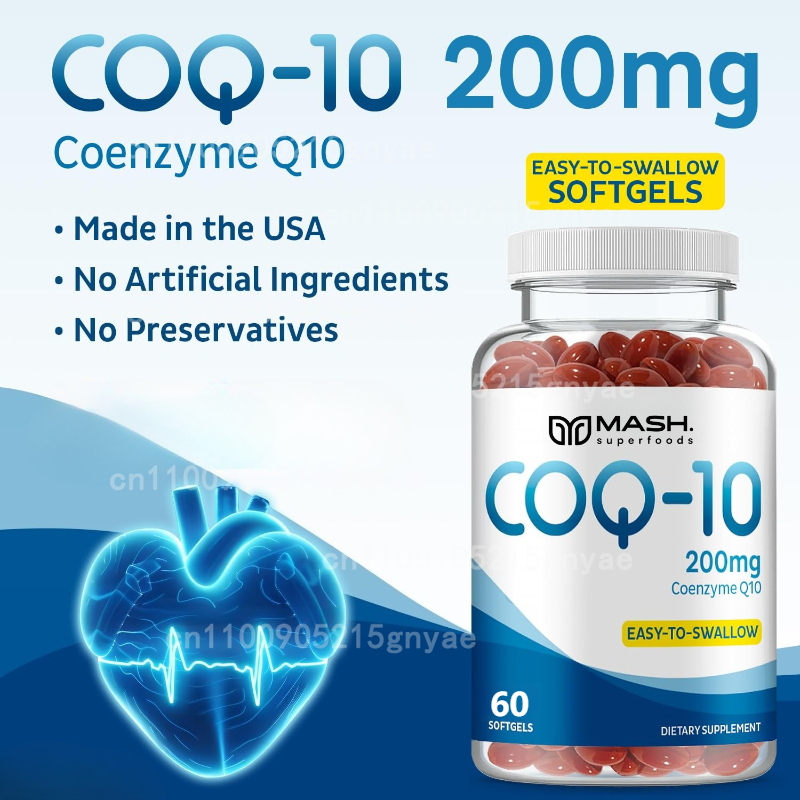 Health Wellness Energy - CoQ10 ソフトジェル、ウルトラ CoQ10、3 倍の吸収、心臓の健康とエネルギー生成のための抗酸化物質、コエンザイム Q10 ビタミ