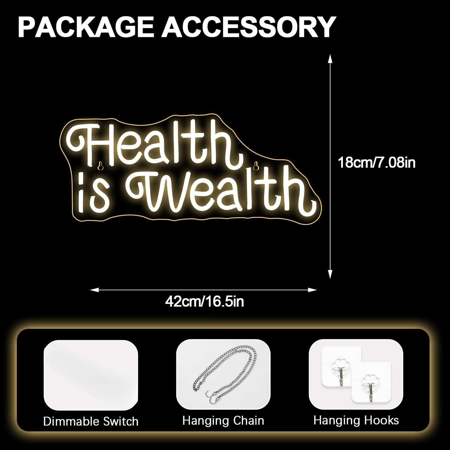 健康は富 ネオンサイン USB電源 LEDネオンライト ジム - Health Wellness Office のレビューと価格